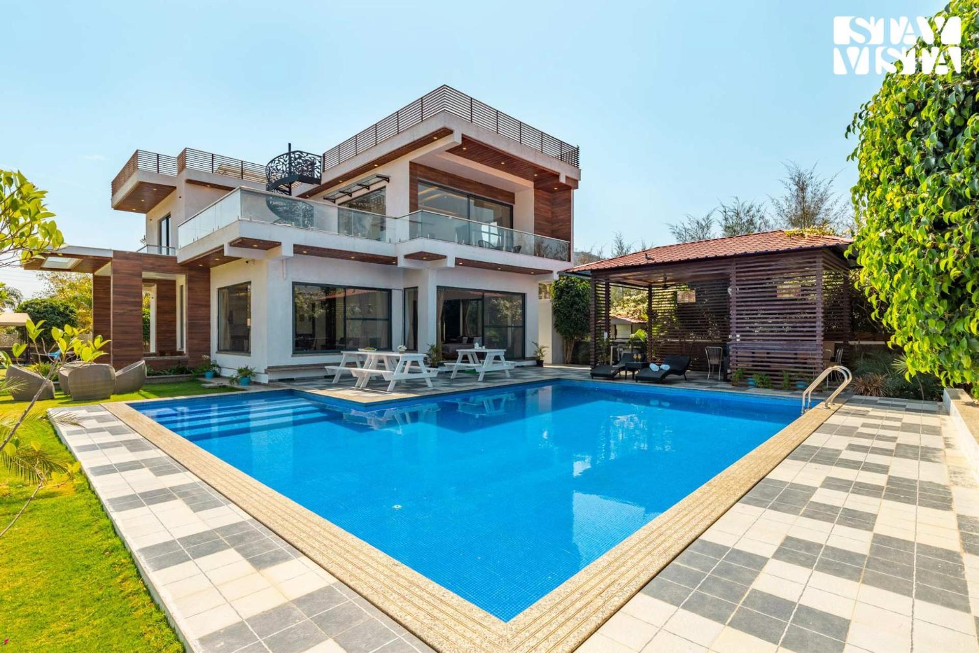 Stayvista'S Bella Dream - Mountain-View With Outdoor Pool, Lawn Featuring A Gazebo & Indoor Games Udaipur Exteriör bild