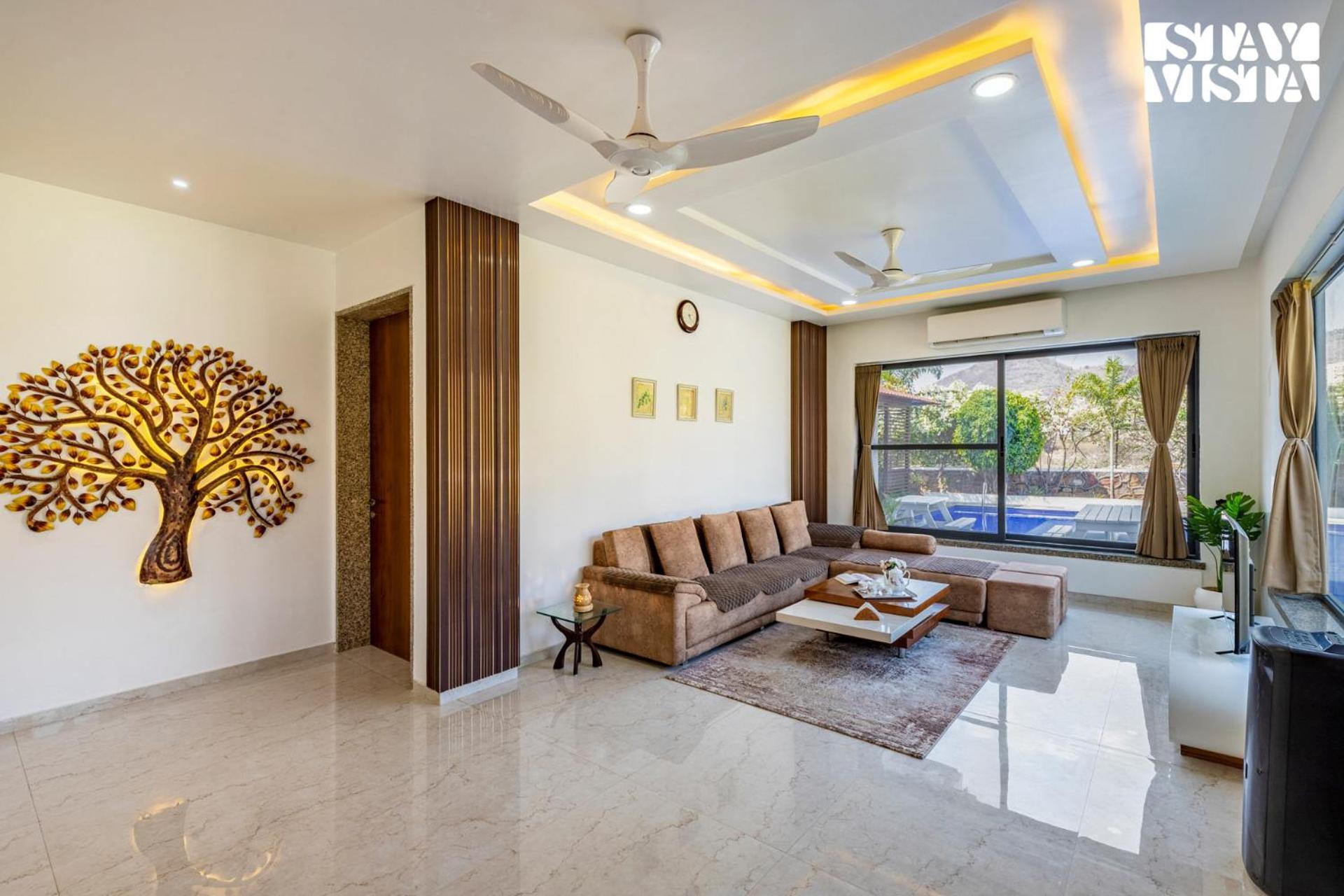 Stayvista'S Bella Dream - Mountain-View With Outdoor Pool, Lawn Featuring A Gazebo & Indoor Games Udaipur Exteriör bild